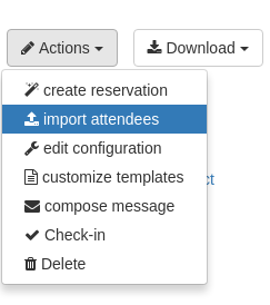 access the Import Attendees functionality